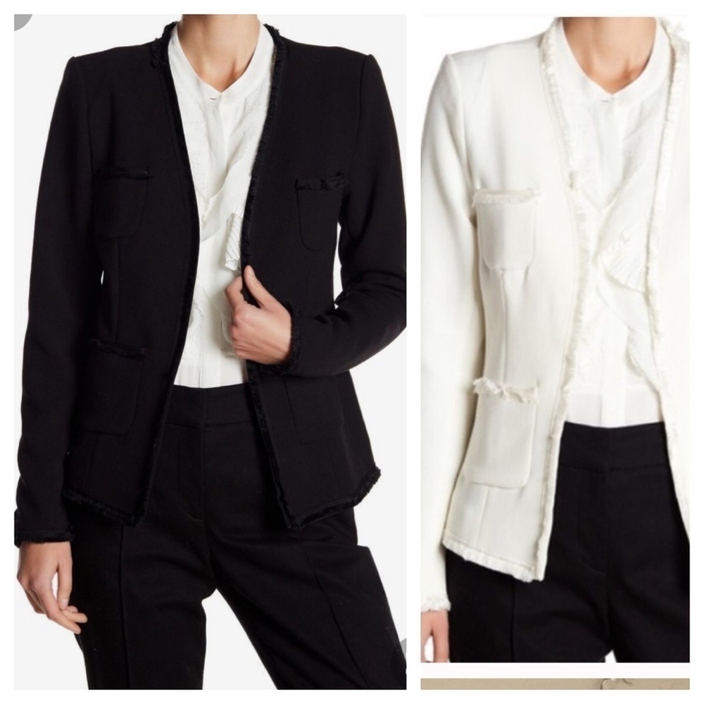 Catherine maladrino / NWT fringe pocket blazer